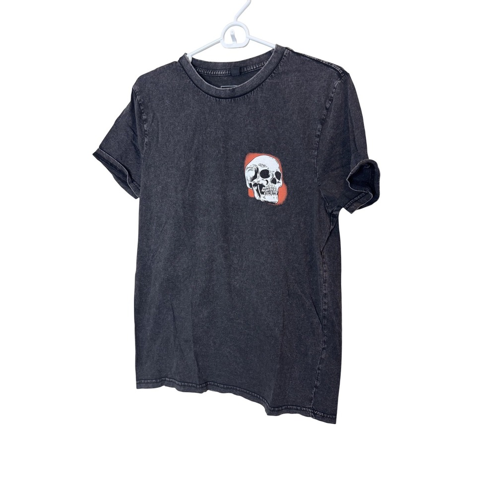 Urban Classics Skull Shirt Mens Small Gray Graphic Horror Werewolf Dice Tee‎